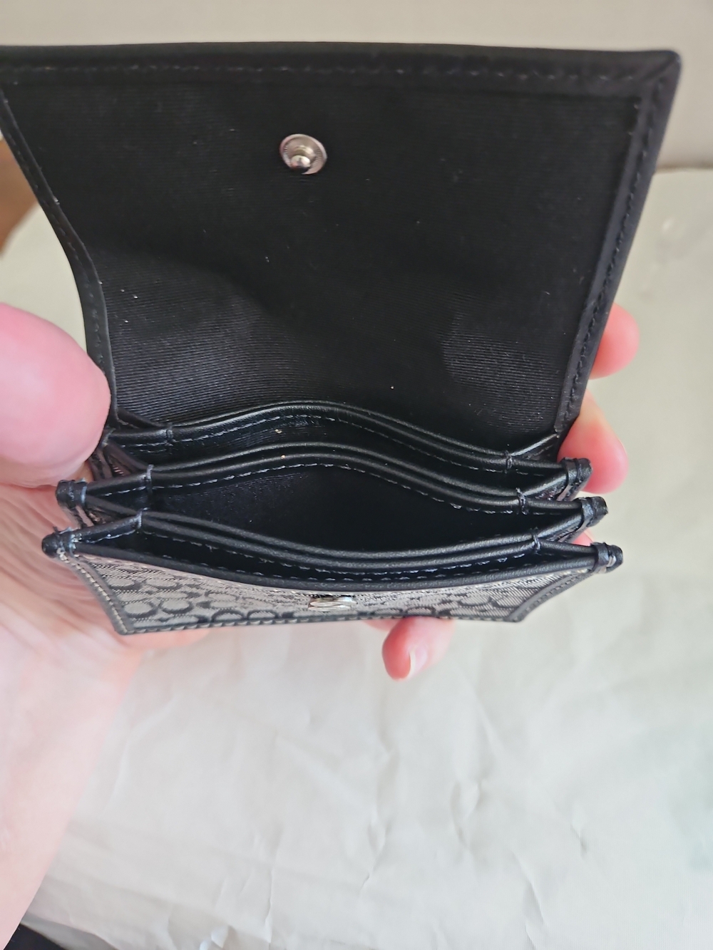 Coach Black Signature Card Case - Picture 4 of 6